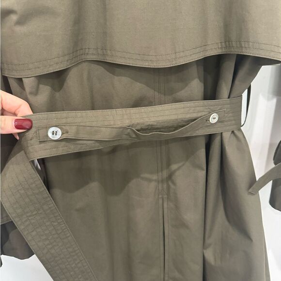 VINTAGE Khaki green oversized trench coat - Picture 13 of 17